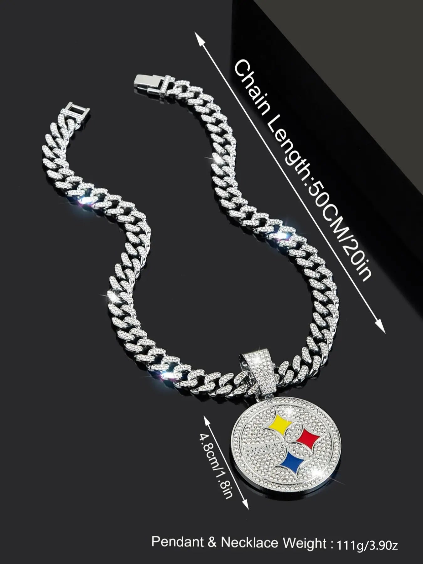 Wholesale Hip-hop diamond round letter necklace Cuban chain
